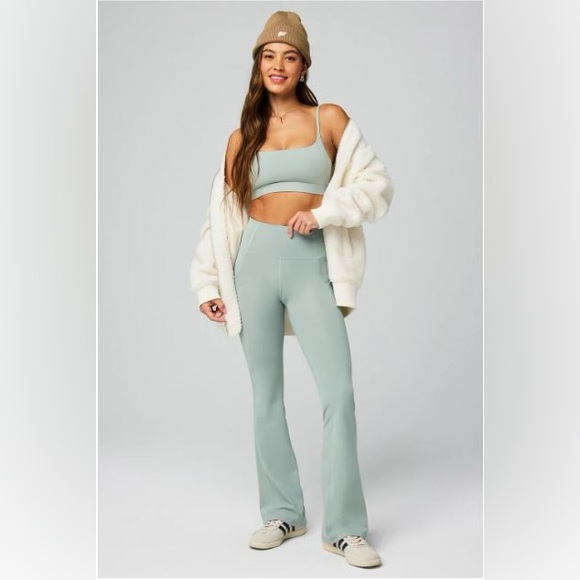 Fabletics Pants - NWT- Fabletics Oasis Pureluxe HW Pocketed Kick Flare -SAGE GREY (32”) REG INSEAM